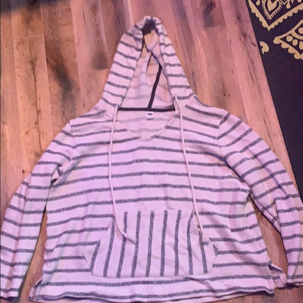 White and blue striped shirt